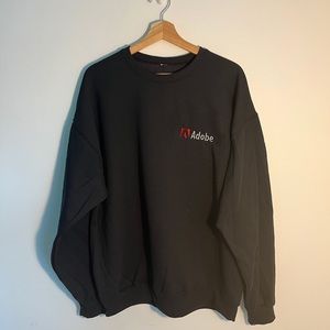 Black Adobe Photoshop Merch Embroidery Crewneck Sweatshirt